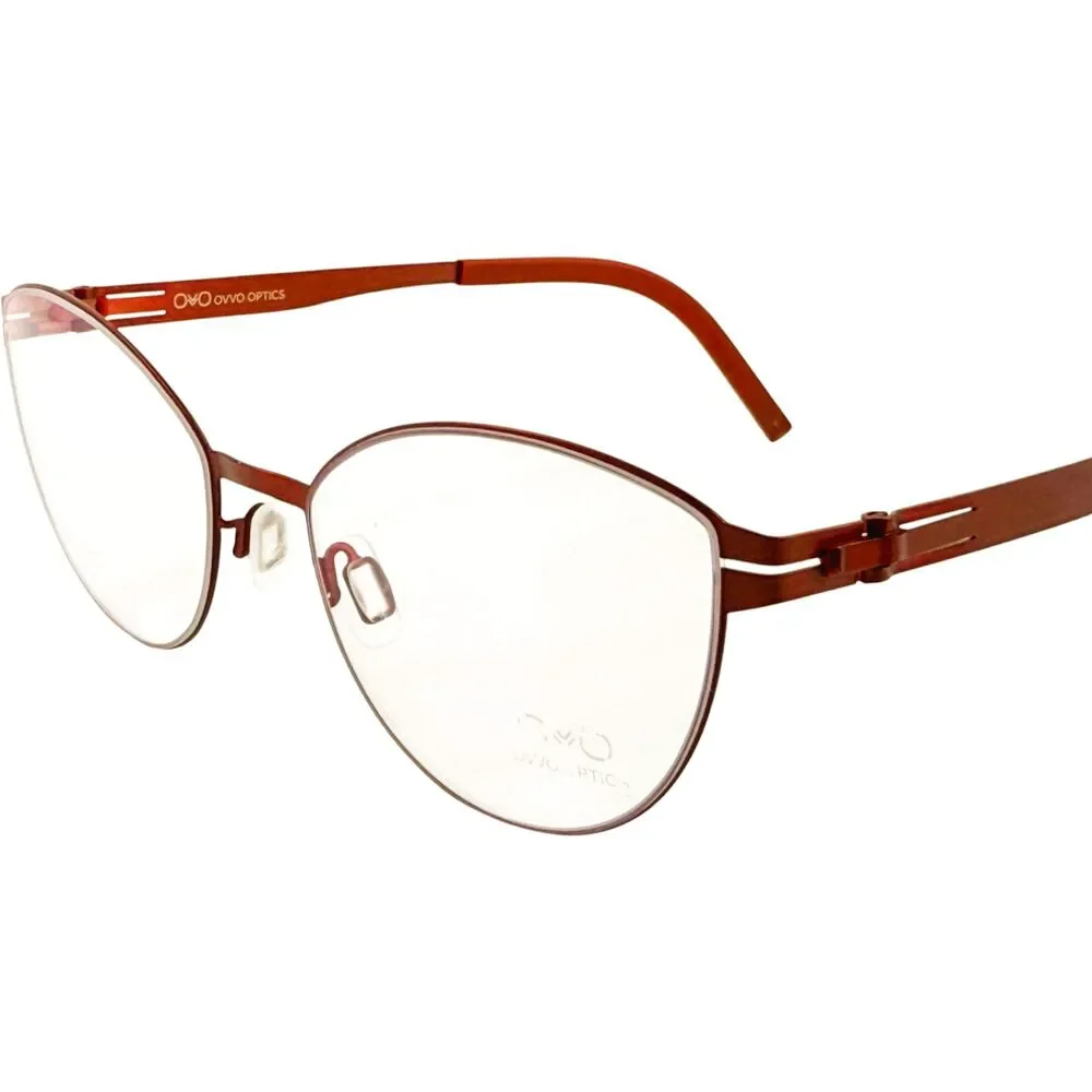 OVVO 5013 Womens Flexible Metal Eyeglass Frame 62C Red 51-19
